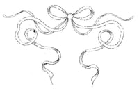 a black and white drawing of a bow